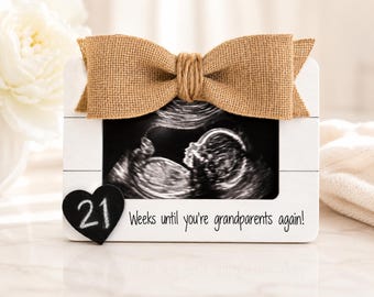 Personalized Grandparent Pregnancy Announcement Frame, Ultrasound Picture Frame, Grandparents Again Gift, Baby Reveal Keepsake