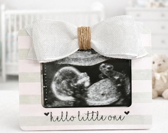 Ultrasound Picture Frame Baby Shower Gift Pregnancy Announcement Gift For Expecting Mom Hello Little One Nursery Decor