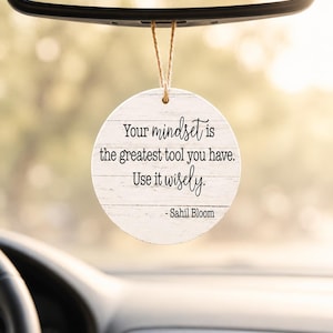 Custom Quote Rearview Mirror Hanger Personalized Inspirational Car Charm Gift Idea Motivational Car Accessory Custom Car Hanging Gift Her