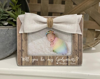 Godparents Proposal Will You Be My Godparents Gift for Godparents Godparents Gift Baptism Gift Godparents 4x6 Personalized Frame