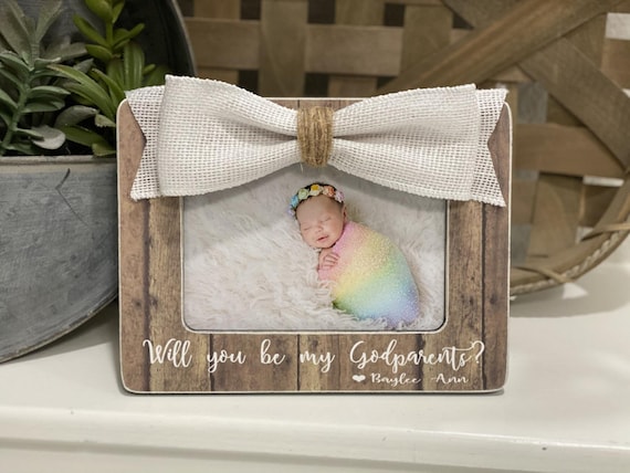 Godparents Proposal Will You Be My Godparents Gift for Godparents Godparents Gift Baptism Gift Godparents 4x6 Personalized Frame