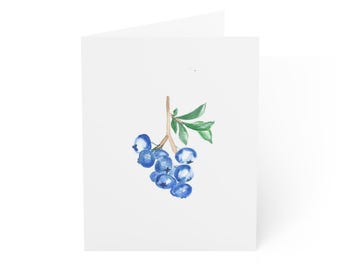 Blueberries Watercolor Greeting Cards - Perfect for Greeting Card, Birthday, Thank You, and More
