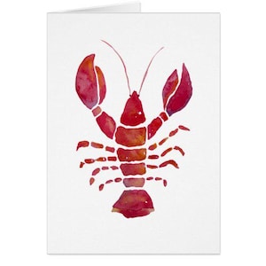 Lobster Watercolor Greeting Card - Perfect for Birthday, Thank You, Congratulations, Wedding, and More