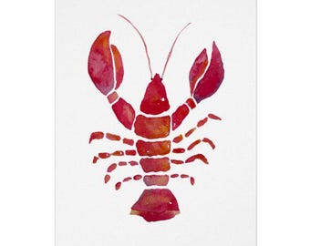 Lobster Watercolor Greeting Card - Perfect for Birthday, Thank You, Congratulations, Wedding, and More