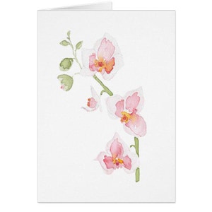 Cartão de felicitações com estampa de aquarela de orquídea - perfeito para o Dia das Mães, aniversário, agradecimento, condolências e muito mais