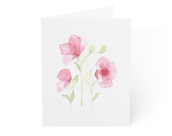 Poppy Watercolor Greeting Card - Perfect for Mother's Day, Birthday, Thank You, Sympathy, and More