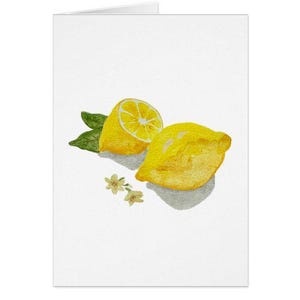 Tarjetas de felicitación de acuarela con limones: perfectas para tarjetas de felicitación, cumpleaños, agradecimientos y más.
