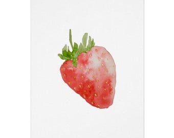 Strawberry Watercolor Print Greeting Card - Perfect for Mother's Day, Birthday, Thank You, Sympathy, and More