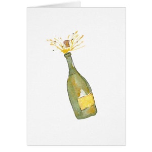 Biglietto d'auguri con stampa acquerello color champagne - Perfetto per matrimoni, fidanzamenti, lauree, promozioni e altro ancora