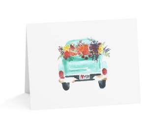 Whimsical Floral Truck I Love Mom Greeting Card - Perfect for Mother's Day, Birthday, Thank You, and More