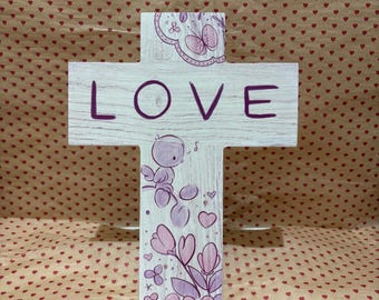 Precious Moments Love Wood Wall Cross
