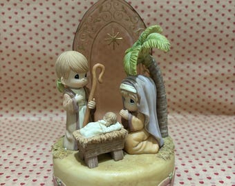 Precious Moments Unto Us A Child is Born Musical Box