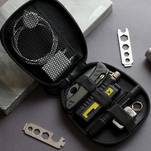 Leather Tech Pouch: Zippered Travel Gear Organizer, Bushcraft Wallet