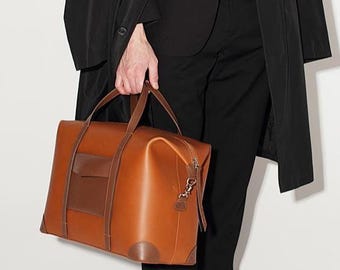 Leather Duffel Bag: Handmade Travel Bag for Men Business and Weekend Travel