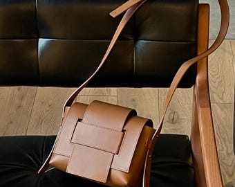 Leren designer schoudertas: mini leren tas, leren schoudertas op maat
