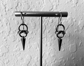 ORBIT | stainless steel | spikes chainmail earrings