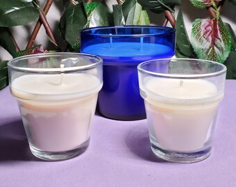 Flower Pot Container Candles • Spring Candles • Essential oils • Soy Wax • Cedarwood • Grapefruit • Lemon • Glass Containers • Earthy