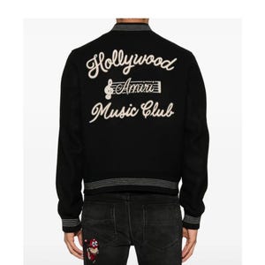 Amiri Leather Bomber Jacket: Luxury Varsity Coat, Hollywood Streetwear