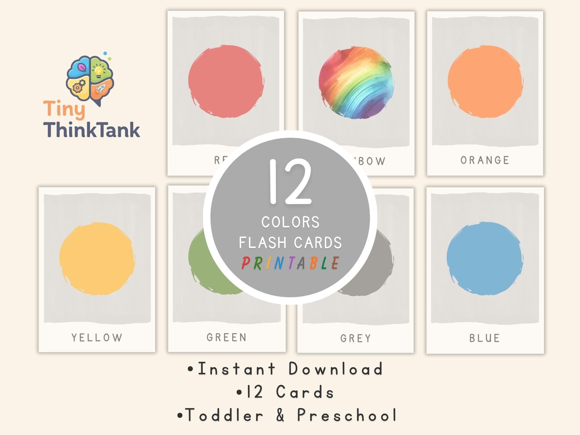 Colors Flash Cards for Kids | Printable Colour Cards | Toddler ...