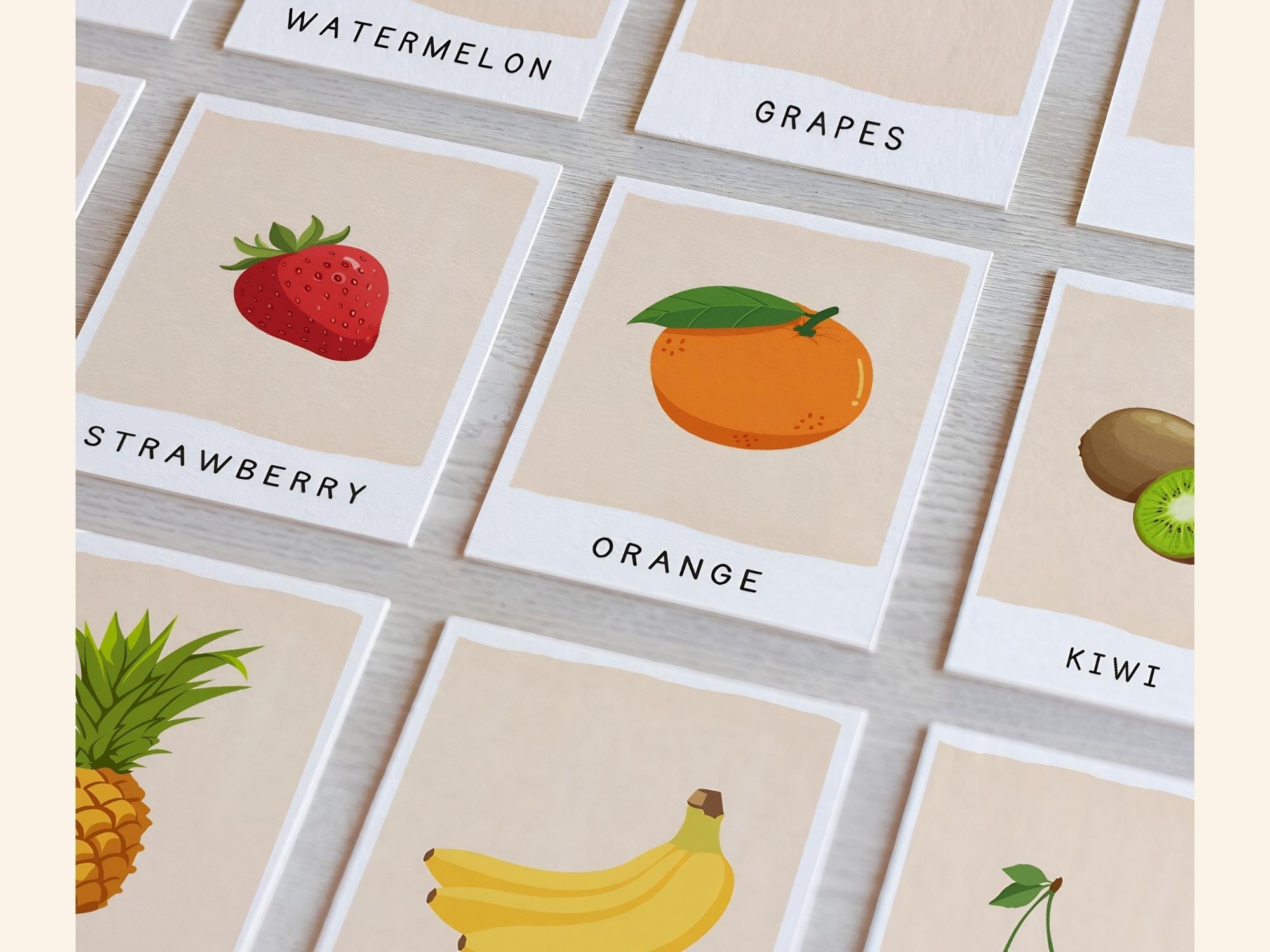 Fruits Flash Cards for Kids | Printable Fruit Cards | Toddler Preschool ...