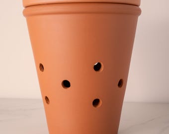 Wormenvaas groot - 2,3 l, wormencompostbak, insectenbewatering, verhoogd bed, stadstuinieren, terracotta, humus, keukenafval, organisch afval, recycling, balkon