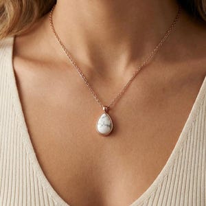 Crematieketting natuursteen voor as | Druppelvormige urnhanger | Edelsteen gedenkteken aandenken sieraden | Medeleven Cadeau Verlies Geliefde