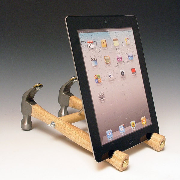 iPad stand. Handmade from repurposed tools. Functional desk art. Gift for guys. FAST SHIPPING. 144