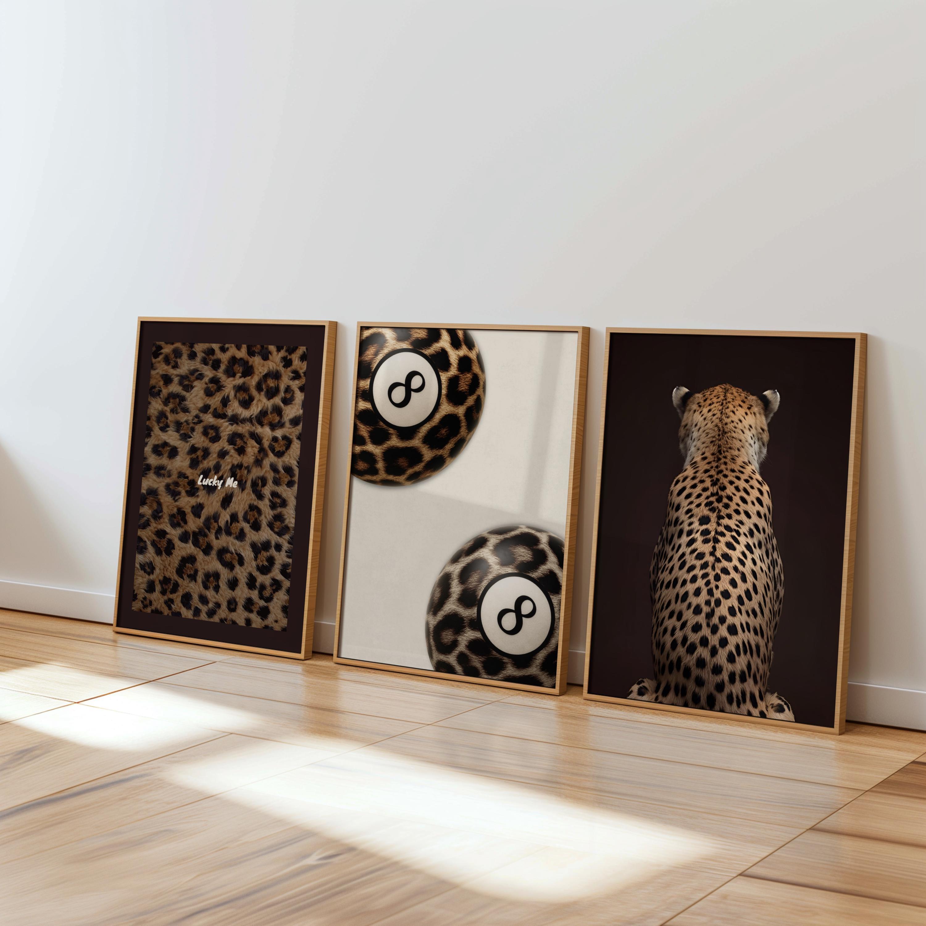 Leopard Print Wall Art Set of 3 | Cheetah Animal Printables | 8 Ball ...