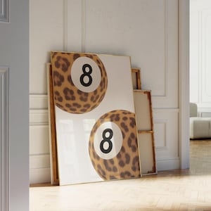 Cheetah Print 8 Ball Wall Art - Cute Girly Wall Art - Cheetah Wall Art