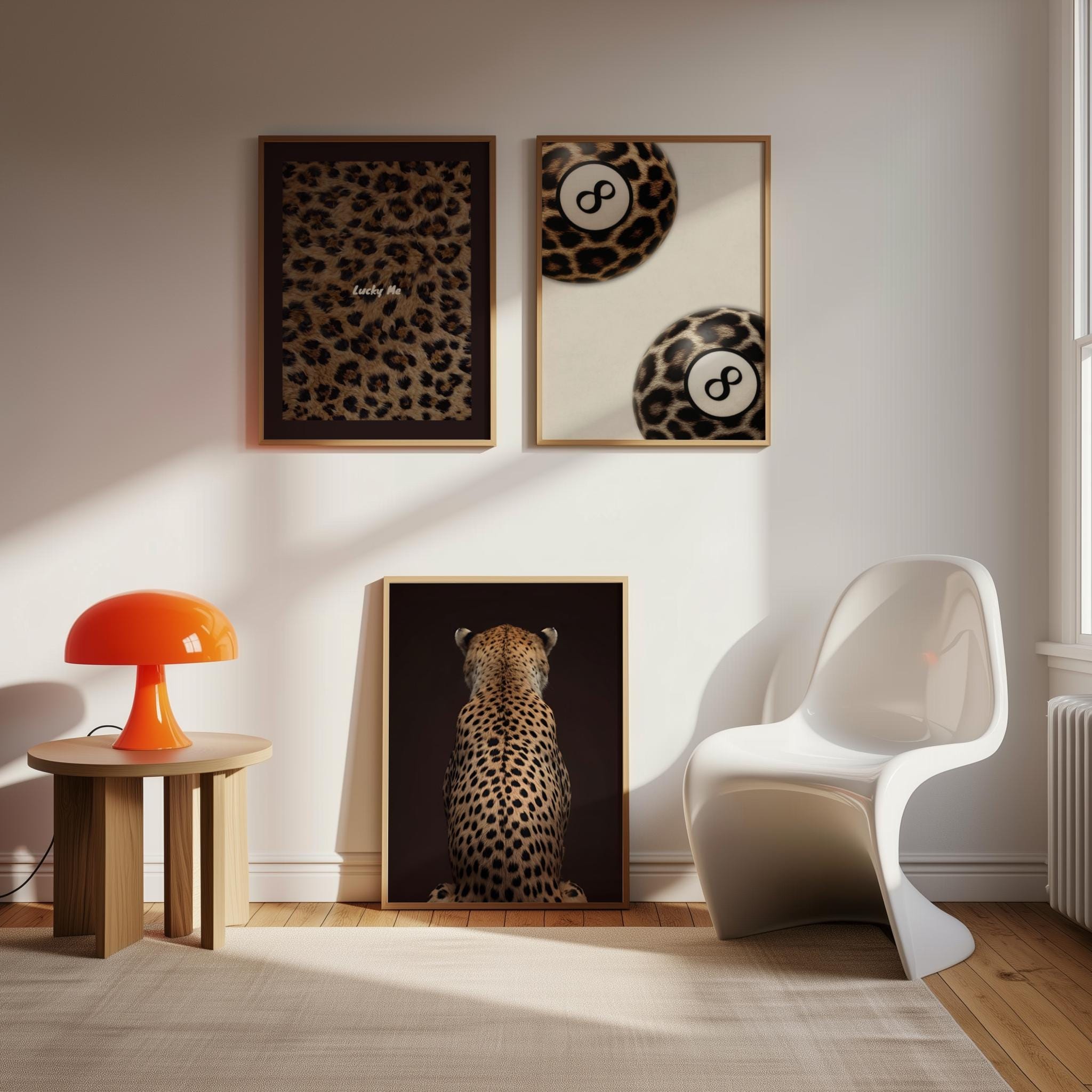 Leopard Print Wall Art Set of 3 | Cheetah Animal Printables | 8 Ball ...