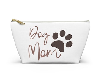 Personalized Dog Mom Pouch, Paw Print Accessory Bag, Pet Lover Makeup Organizer