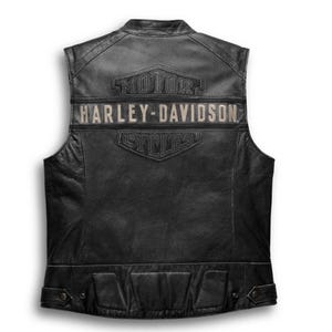 Harley Davidson Veste de motard en cuir pour homme, motard, café racer, véritable veste de moto
