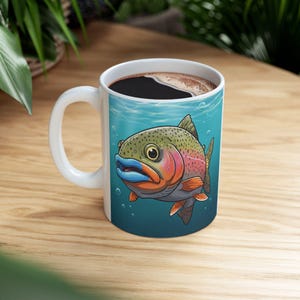 Rainbow Trout Mug -  Trout Pattern, Camping, Gift