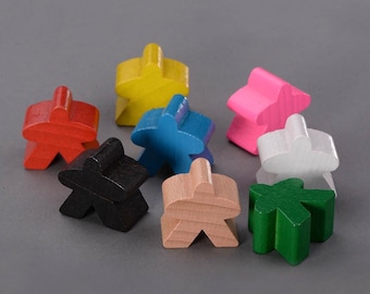 Wooden Meeples, Wooden Tokens for Board Games 100pcs