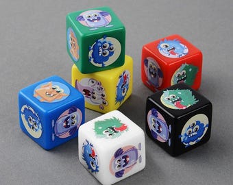 Custom Straight Edge Dice, Personalized D6 Dice