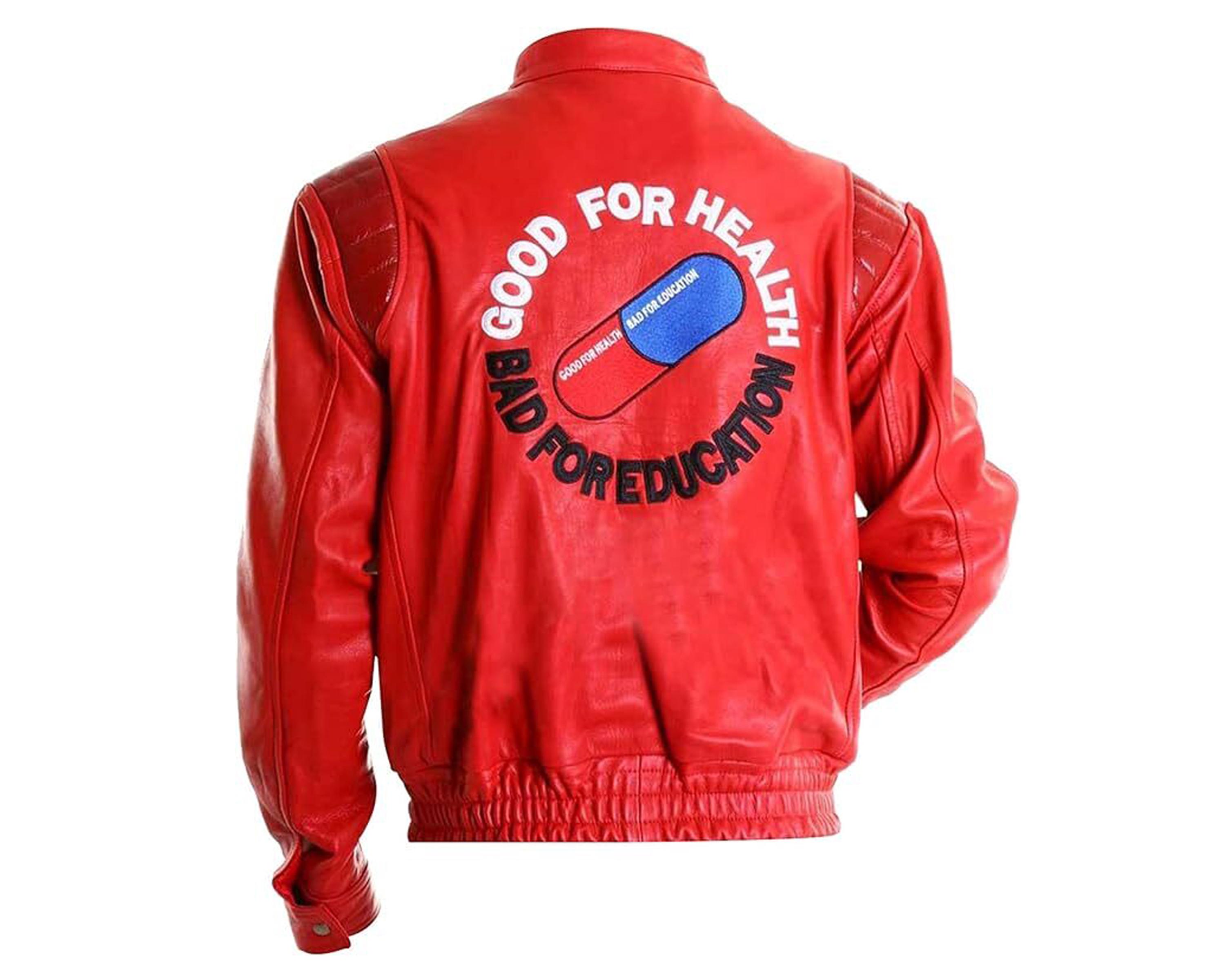 80sジャケット　AKIRA金田風ジャケット AKIRA KANEDA 30th Anniversary JACKET」背面には、研究機関での