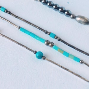 Trio of Fine Turquoise & Sterling Silver Chokers