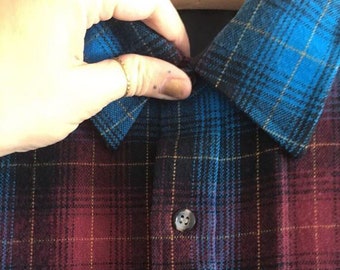 1970er Ruby Bluebird Karierte Flanell