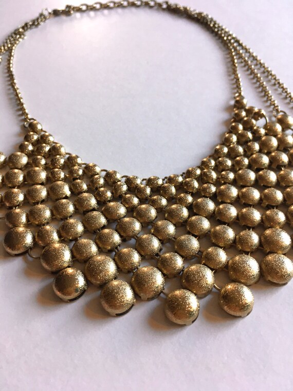 1970s Egyptian Revival Golden Bauble Collar Necklace - Gem