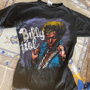 1980s Original Billy Idol Color Block Concert Tour Pop Rock 80s Parking Lot Bootleg Band Tee Shirt