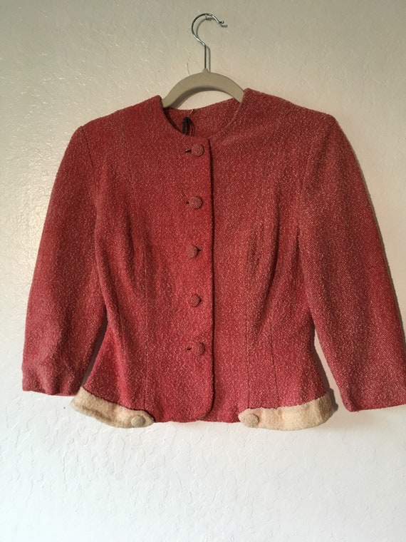 1940s Ruby Tailored Boucle Crop Jacket