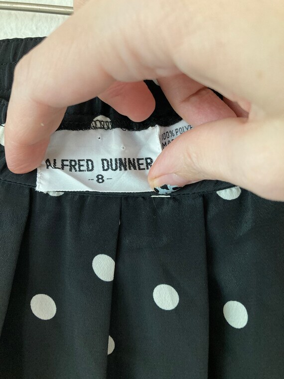 1990s Alfred Dunner Black Pleated Polka Dot Midi … - image 3