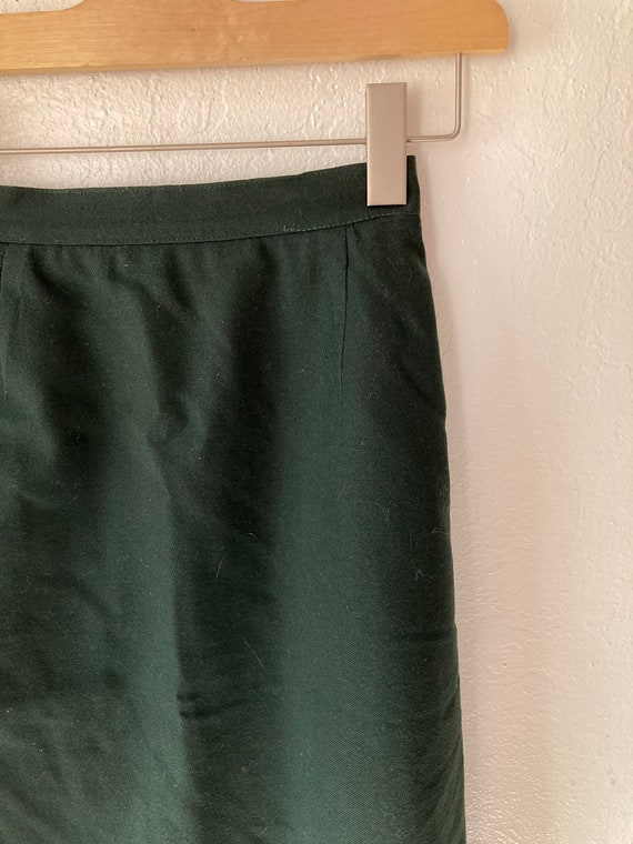 1990s Forest Green Wool Princess Diana Midi Secre… - image 2