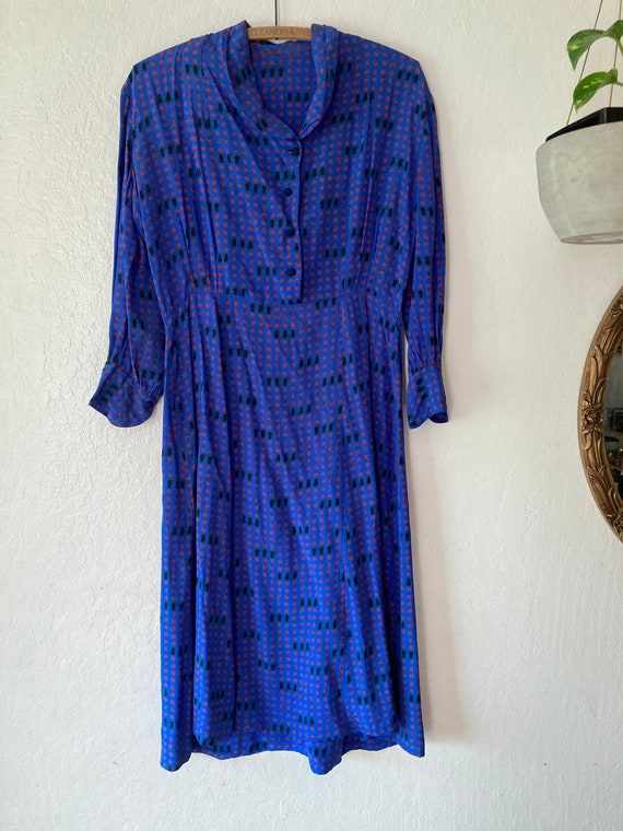 RARE!! 1930s Bias Cut Silk Stars Crescent Moon & B