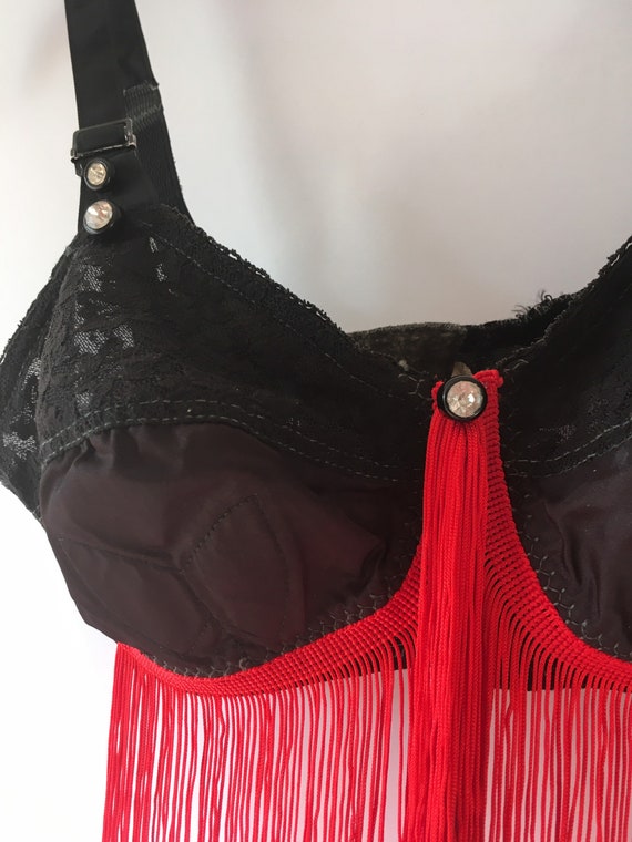 1960s Dazzling Moulin Rouge Fringe Bullet Bra Top - image 2