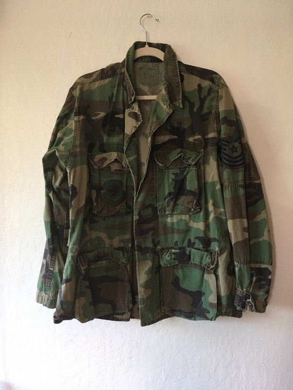 1970s Army Airforce Camouflage Patch Jacket