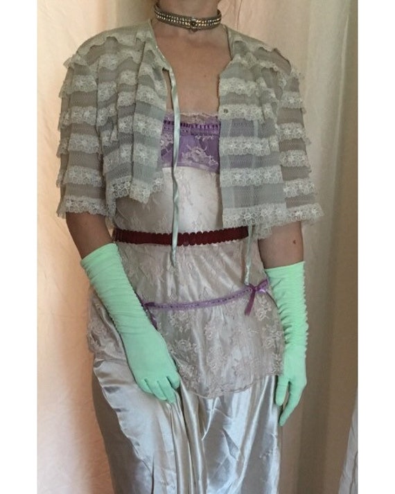 1970s Precious Aubergine Lace Negligee
