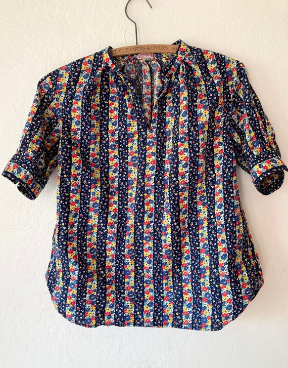 1940s Petit & Dainty Cotton Calico Tunic