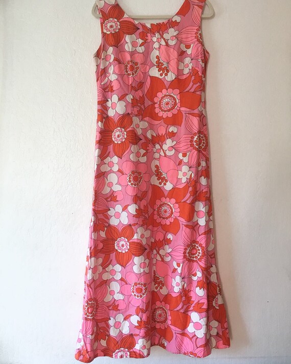 1960s Aloha Neon Pink & Fuchsia Day Dress