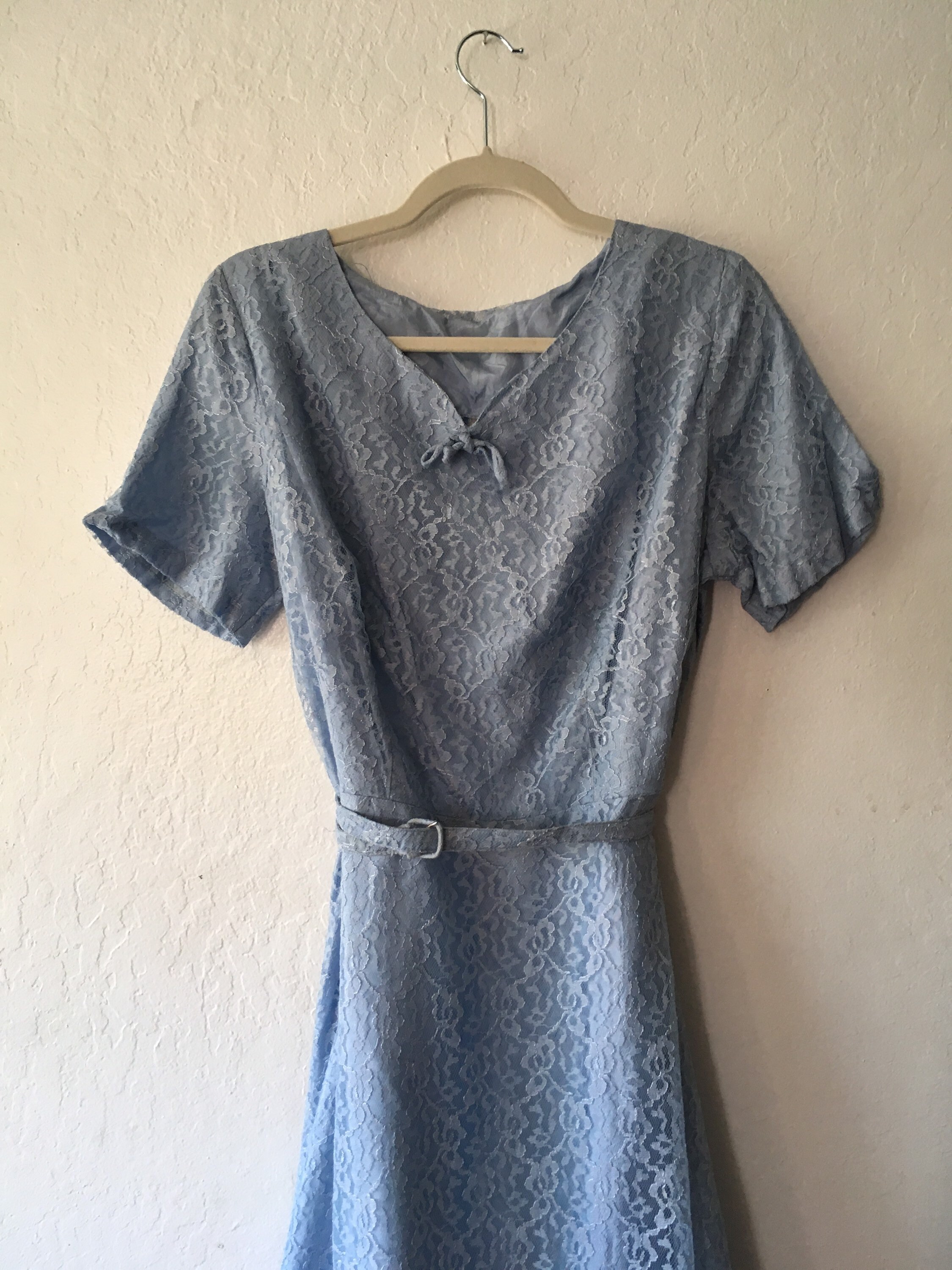 Cornflower blue top lace dress